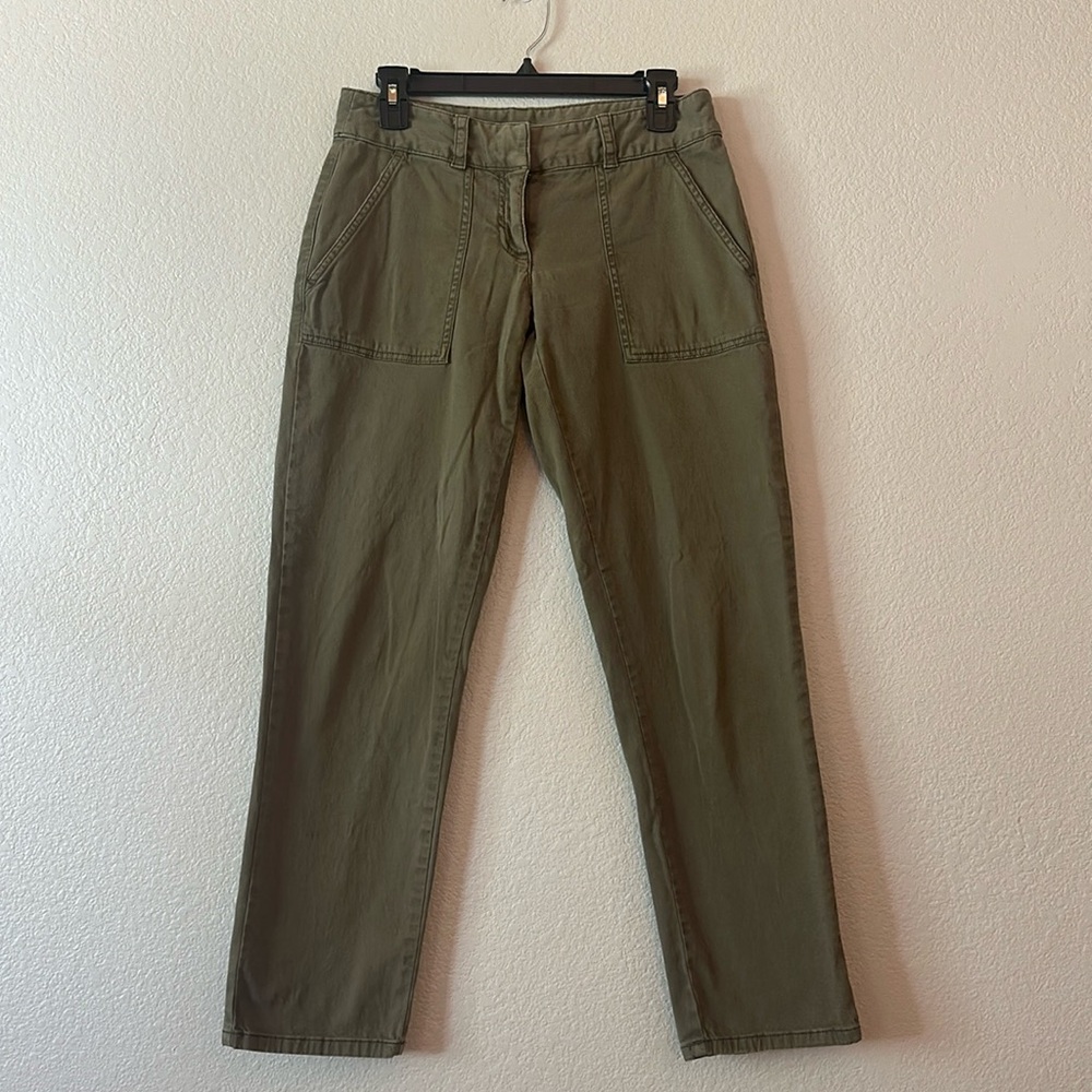 Ann Taylor Loft Loose Fit Green Utility Bootcut Pants Size 2